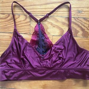 AERIE Lace-Back Bralette - Deep Plum